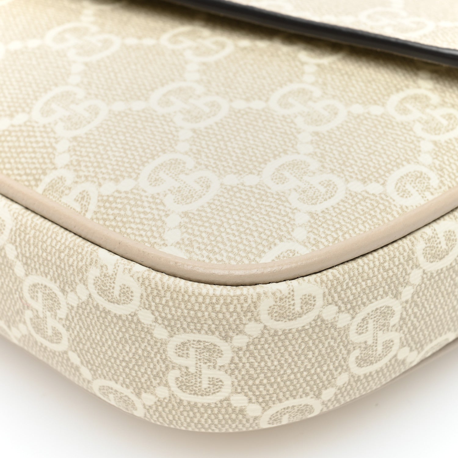 Gucci GG Supreme Monogram Textured Dollar Calfskin Web Mini Ophidia Envelope Shoulder Bag Beige Mystic White Oatmeal 9 of 9