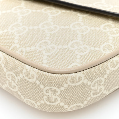 Gucci GG Supreme Monogram Textured Dollar Calfskin Web Mini Ophidia Envelope Shoulder Bag Beige Mystic White Oatmeal 9 of 9