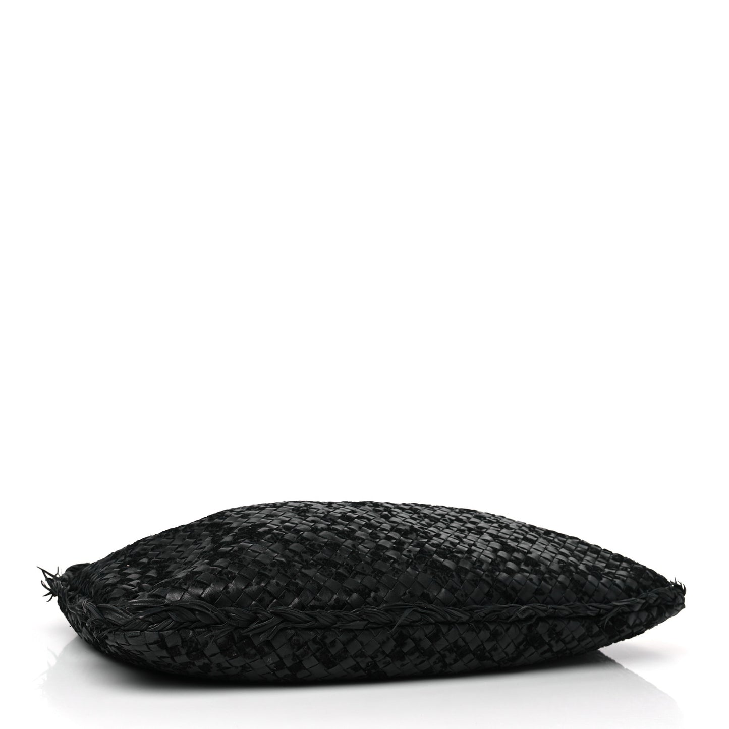 Nappa Velours Intrecciato Fuzzy Medium Veneta Hobo Black