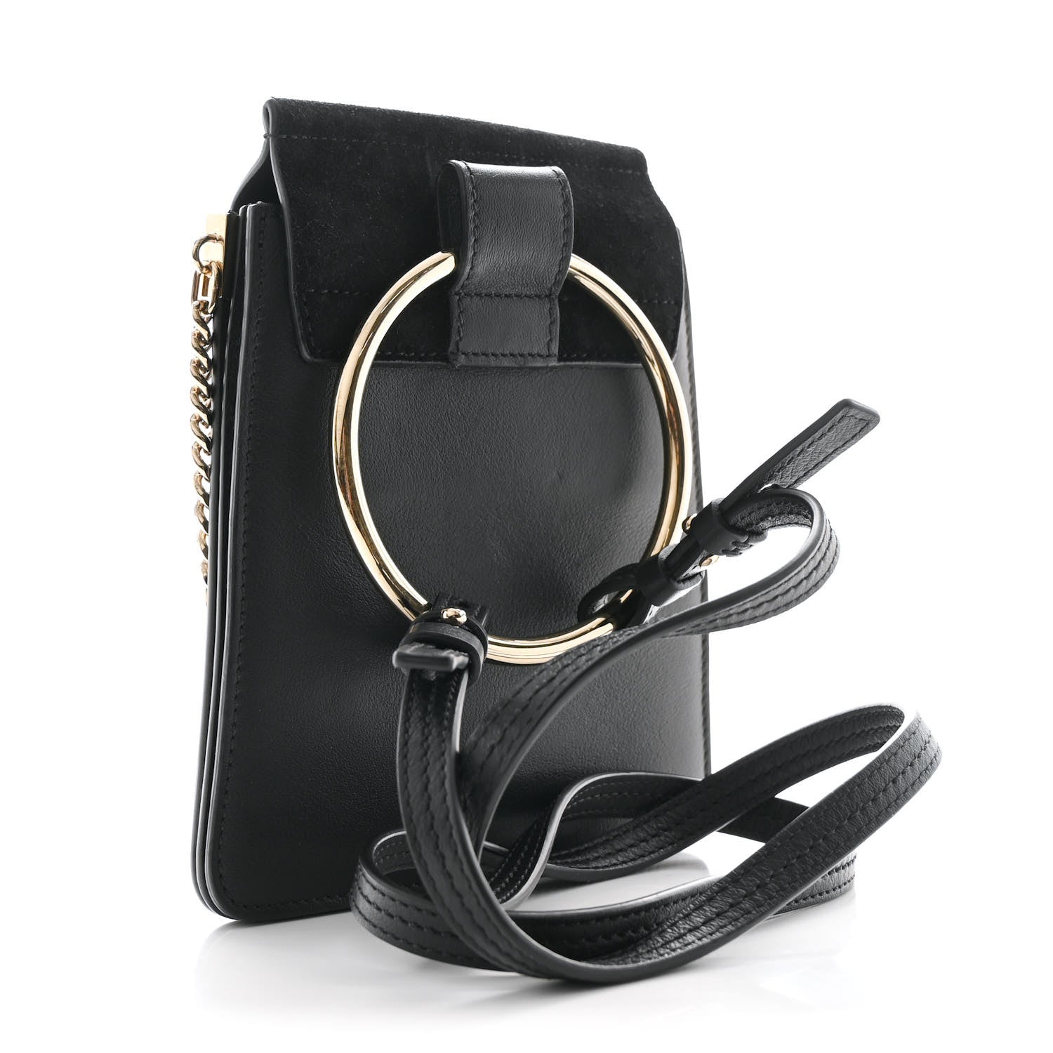 Chloe Suede Calfskin Mini Faye Bracelet Bag Black 3 of 11
