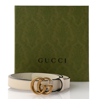 Gucci Calfskin Double G 20mm Belt 80 32 Mystic White 6 of 6