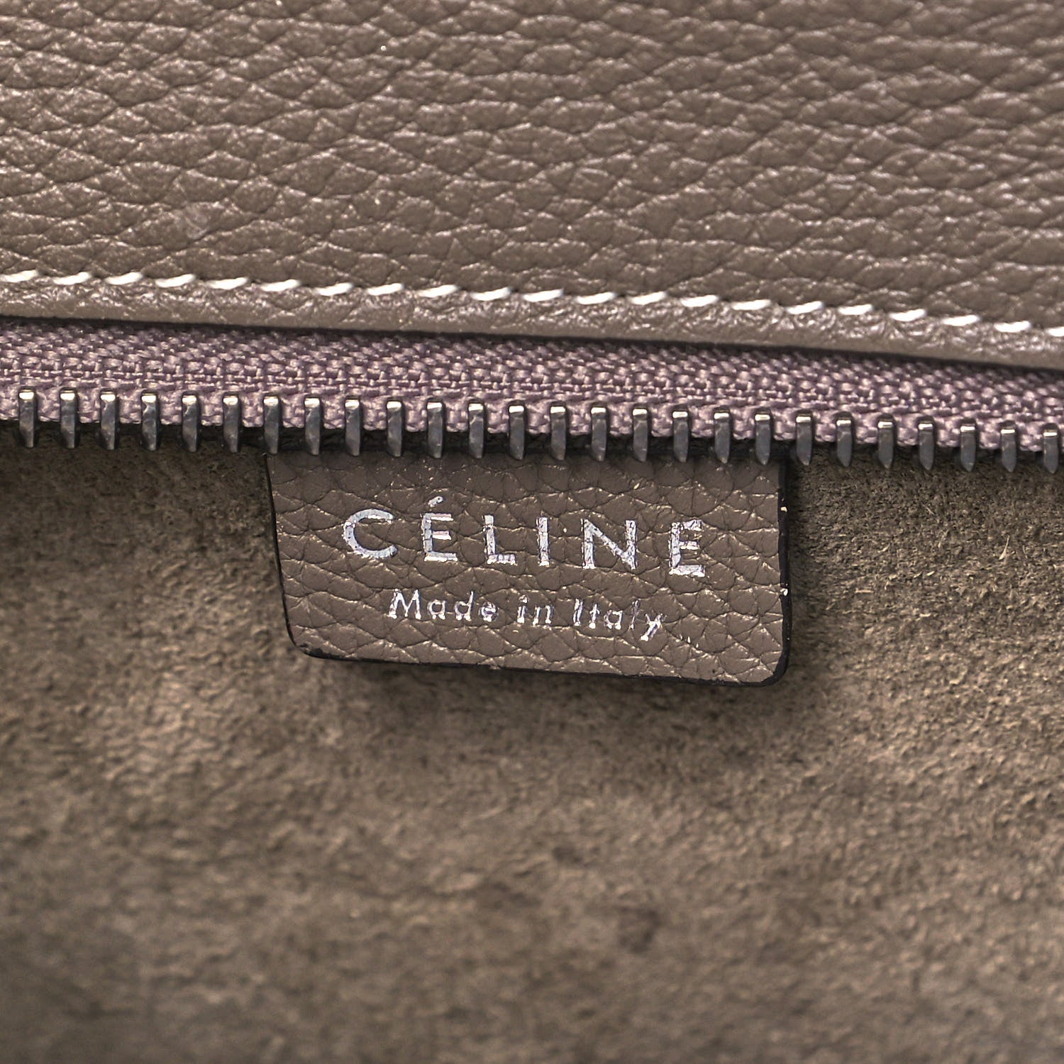 Celine Drummed Calfskin Nano Luggage Souris 6 of 9