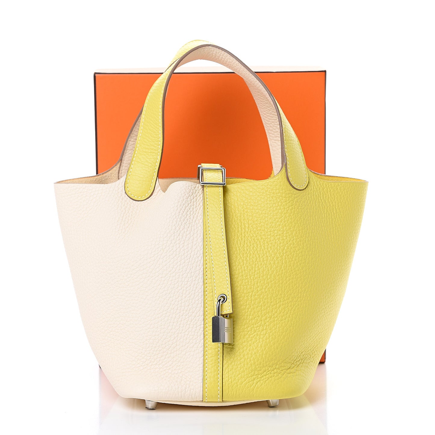 Taurillon Clemence Casaque Picotin Lock 18 PM Lime Nata