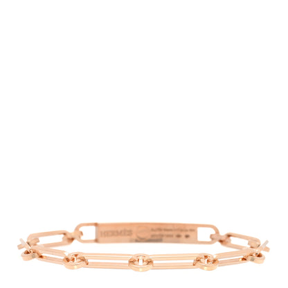Hermes 18K Rose Gold Diamond Pave PM Kelly Chaine Bracelet SH 3 of 4