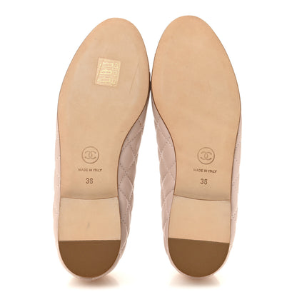 Chanel Lambskin Quilted CC Cap Toe Ballerina Flats 36 Light Pink 6 of 9