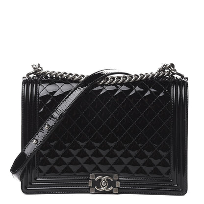 Chanel Patent Quilted Large Boy Flap Black 1 of 11
