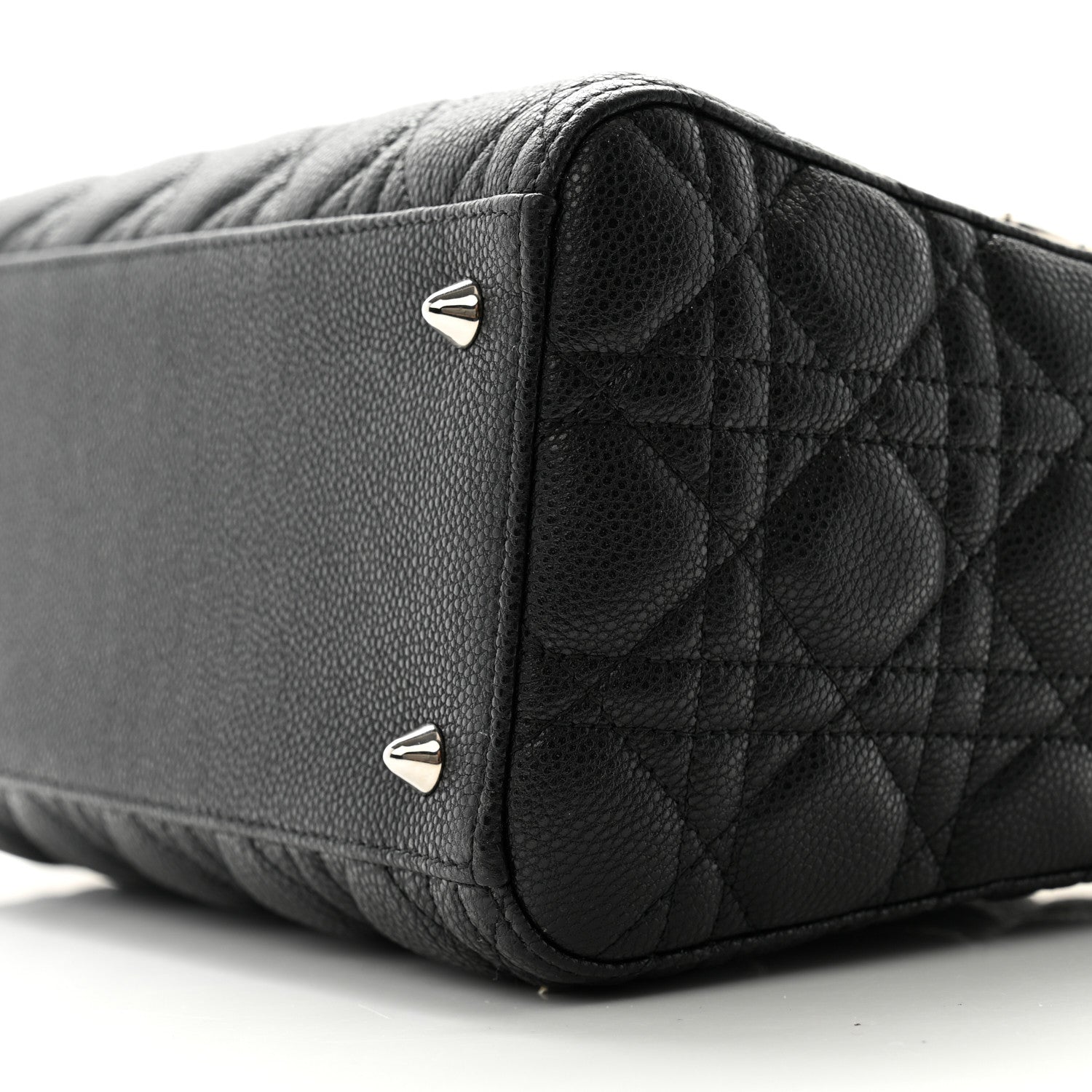 Christian Dior Grained Calfskin Cannage Medium Lady Dior Black 10 of 11
