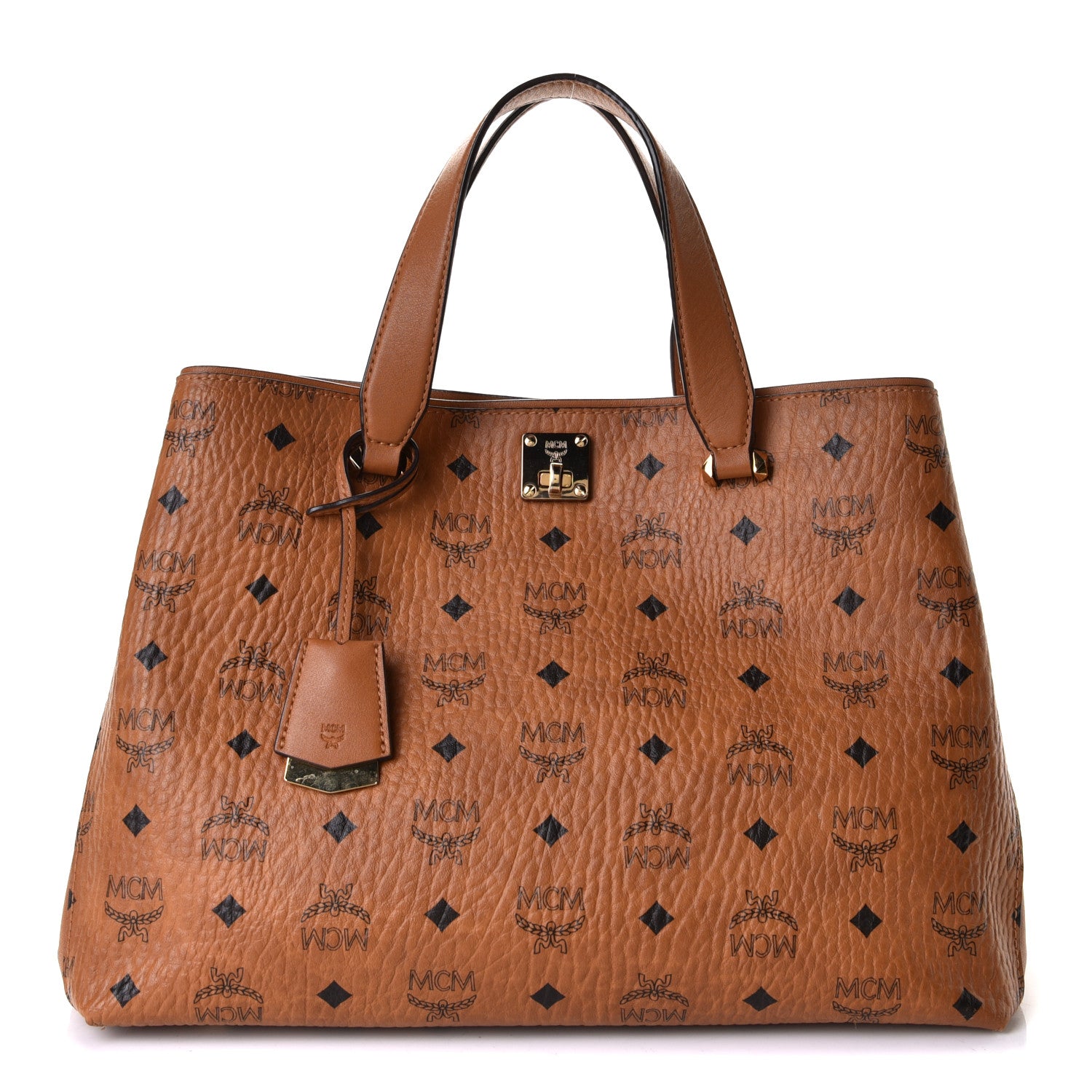 MCM Visetos Large Essential Tote Cognac 1 of 5