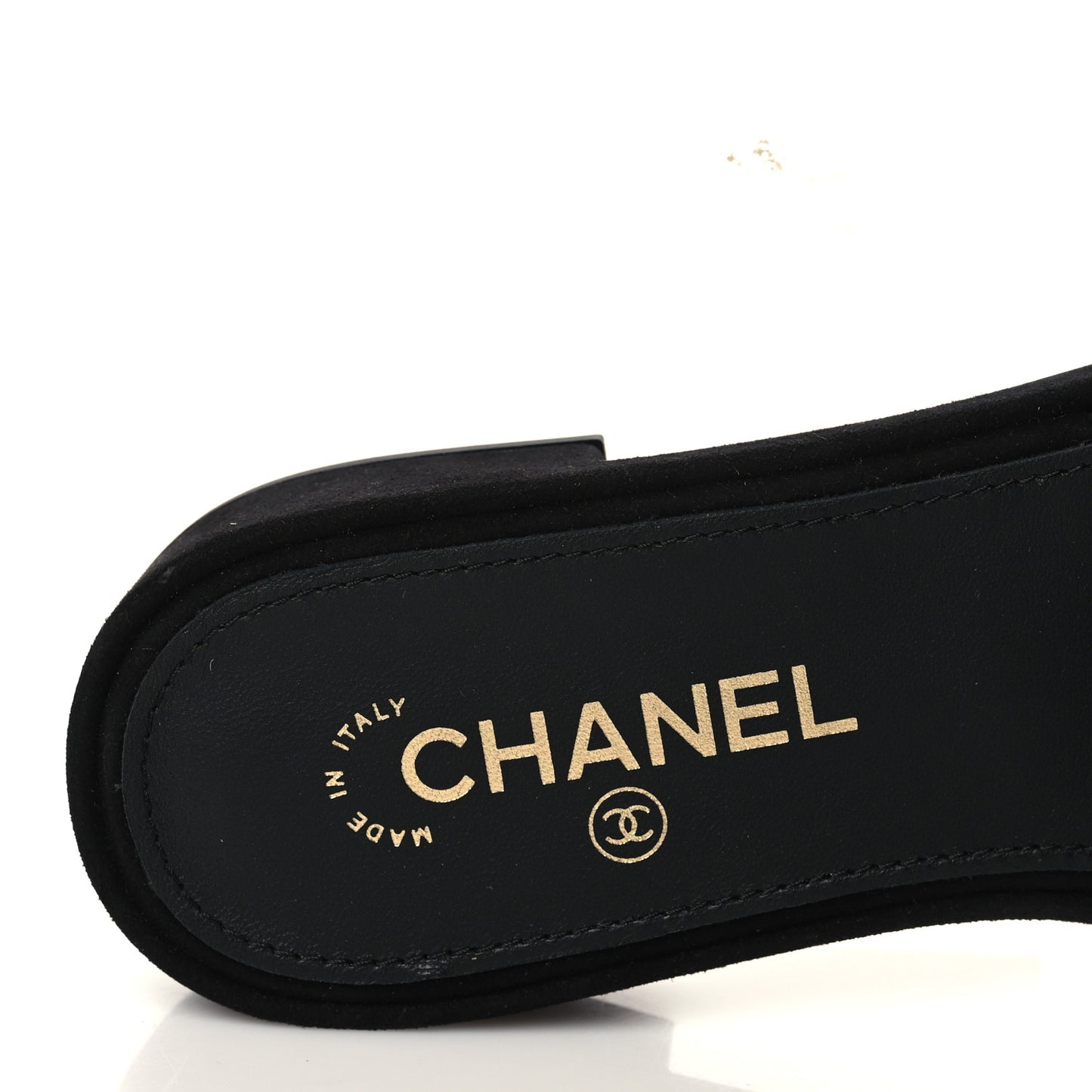 Pearl Embroidery CC Mules 37.5 Gold Black