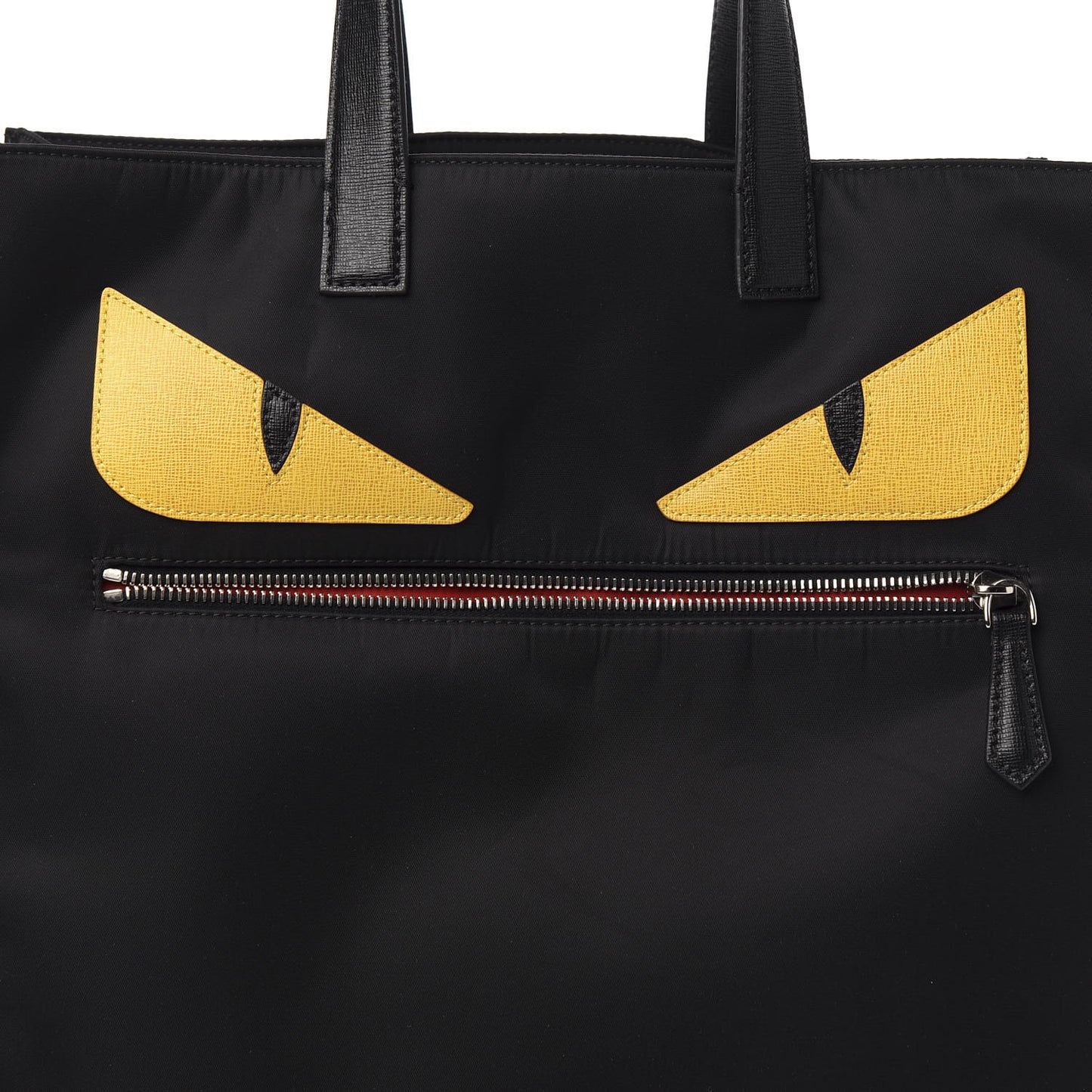 Nylon Vitello Elite Monster Eyes Tote Black Yellow