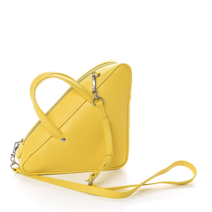 Balenciaga Shiny Day Calfskin Logo S Triangle Duffle Jaune Black 2 of 8