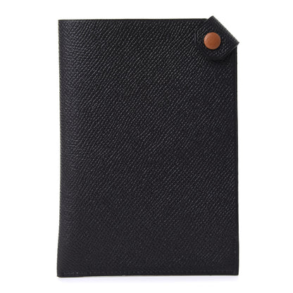 Hermes Epsom Tarmac Dot PM Passport Holder Black Gold 1 of 9