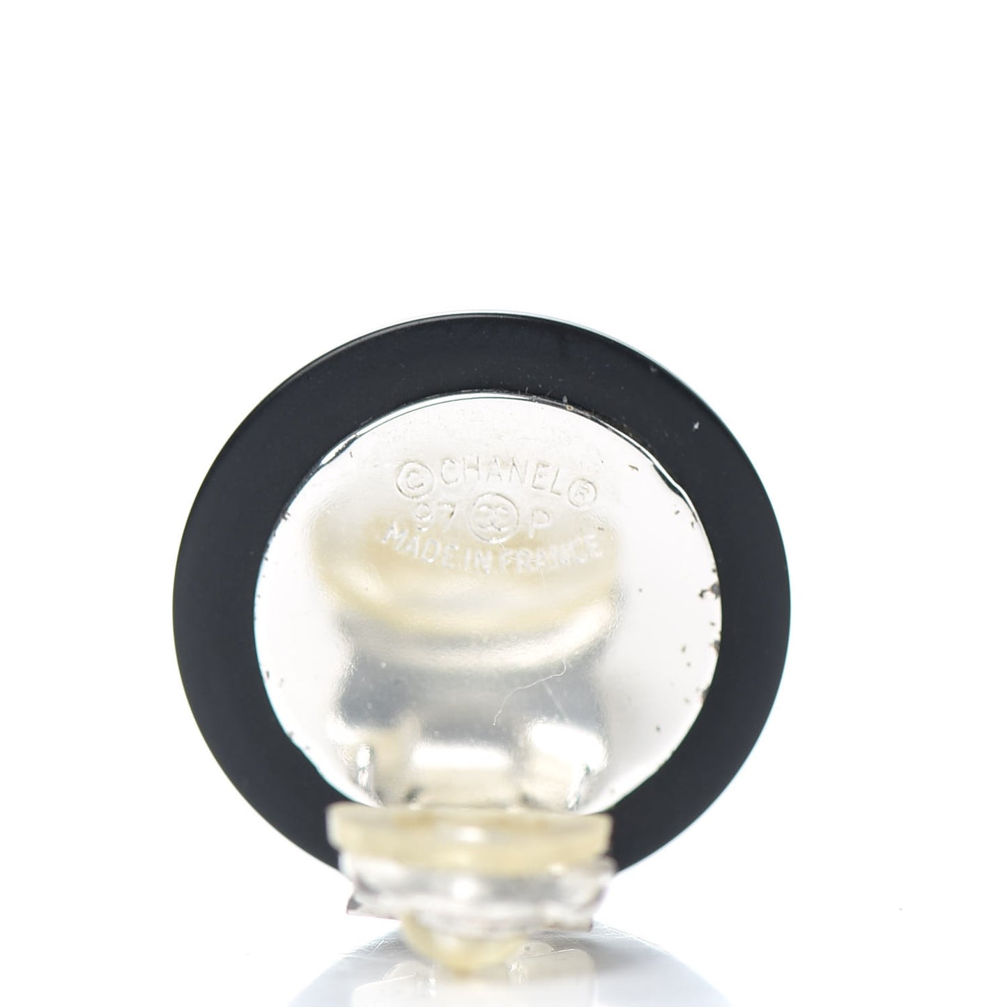 Crystal CC Clip On Earrings Black