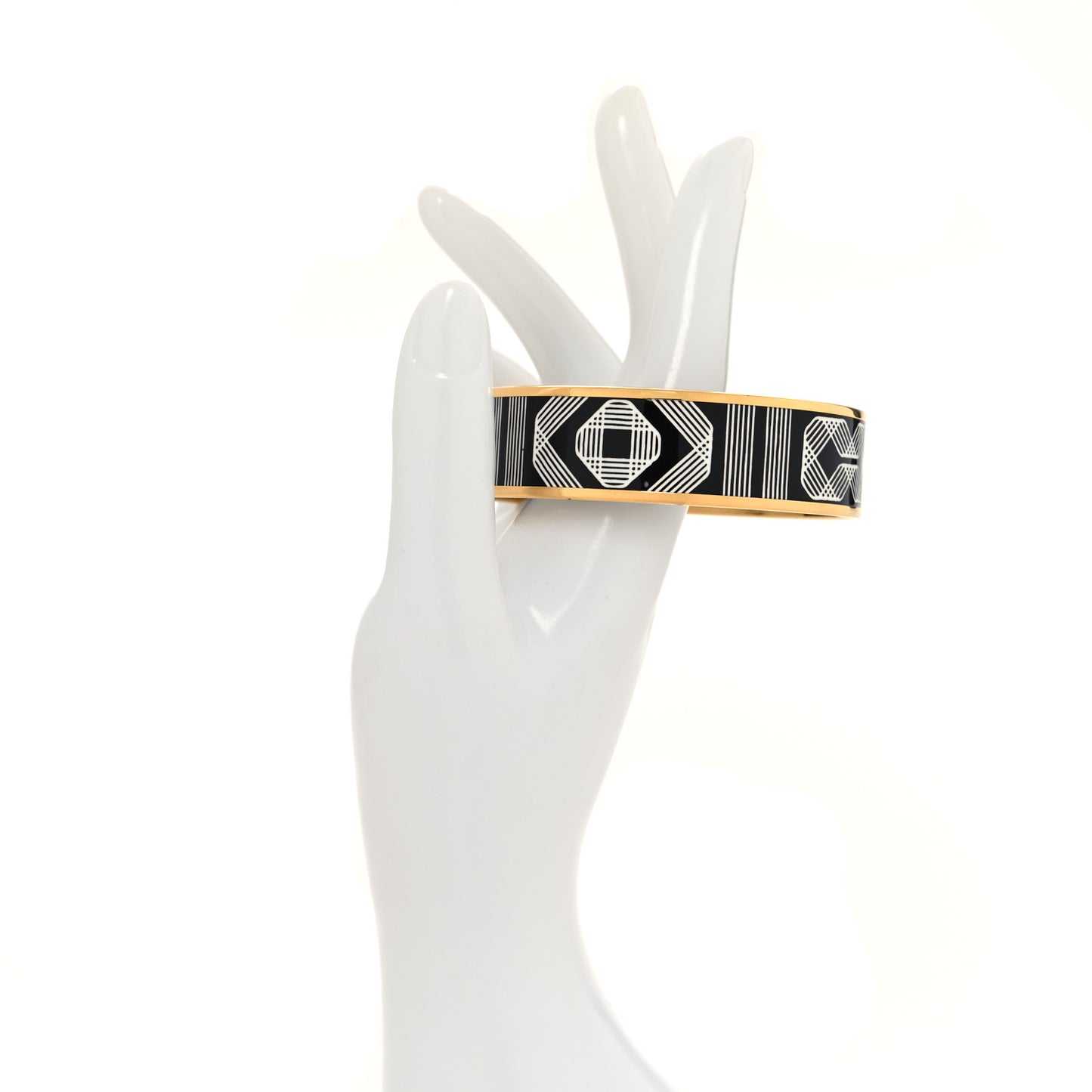 Enamel Printed Wide Bracelet 70 Black