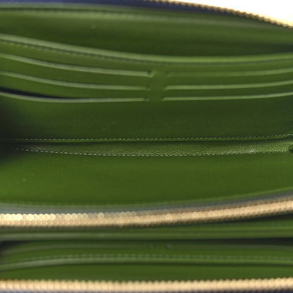 Louis Vuitton Lambskin Embossed Monogram LV Coussin Zippy Wallet Blue Green 5 of 7