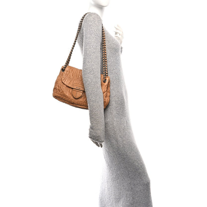 Prada Nappa Gaufre Flap Chain Shoulder Bag Beige 3 of 17