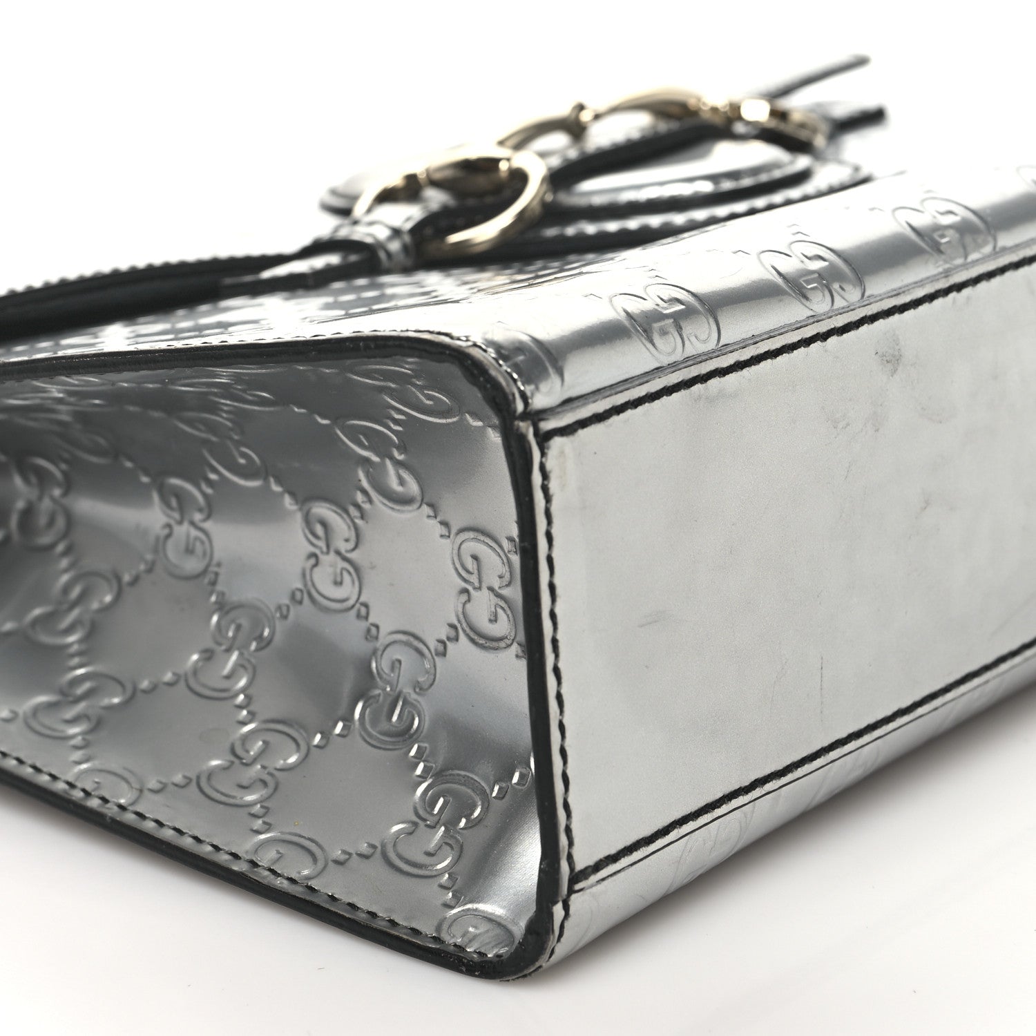 Gucci Shine Guccissima Medium Emily Chain Shoulder Bag Sasso 9 of 10
