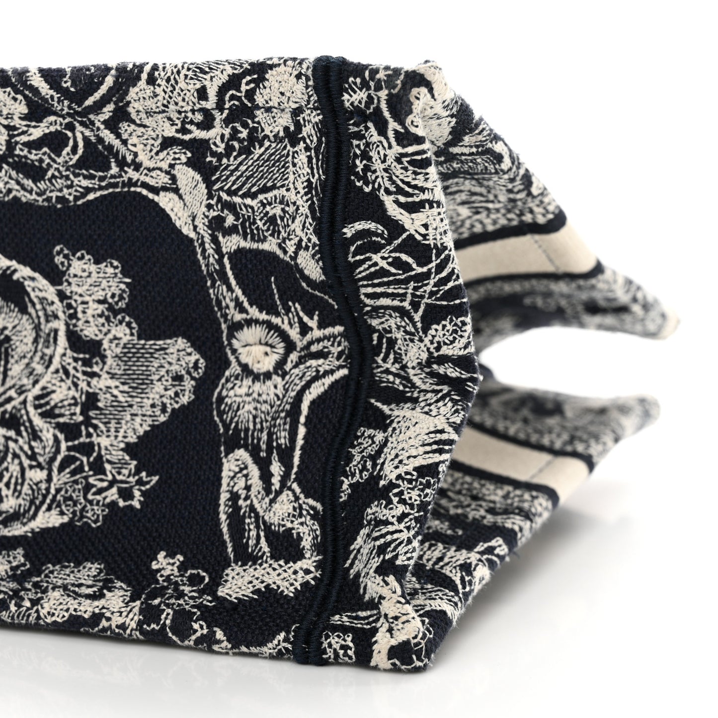 Canvas Embroidered Small Dioriviera Toile De Jouy Book Tote Blue