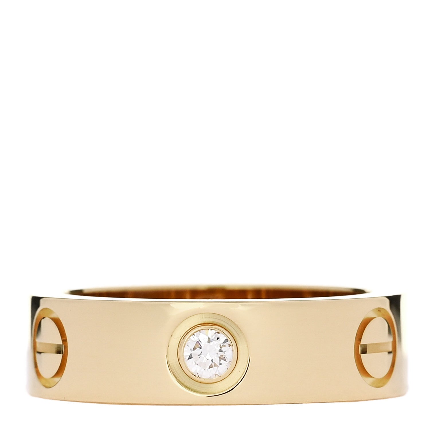 Cartier 18K Yellow Gold 3 Diamond 5.5mm LOVE Ring 51 5.75 1 of 4