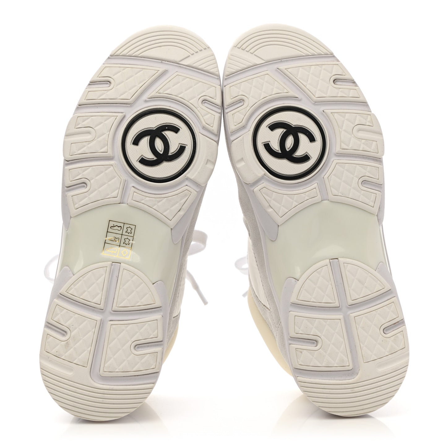 Nylon Calfskin Suede Fabric CC Sneakers 38 White