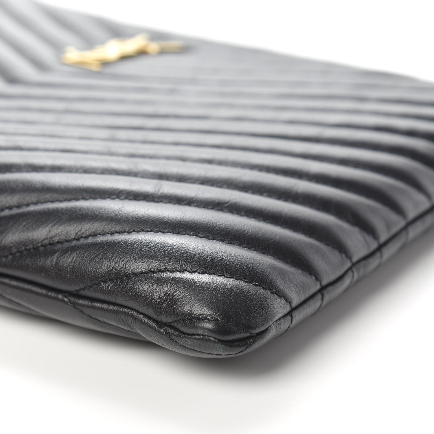 Saint Laurent Calfskin Matelasse Monogram Cassandre Tablet Pouch Black 9 of 9