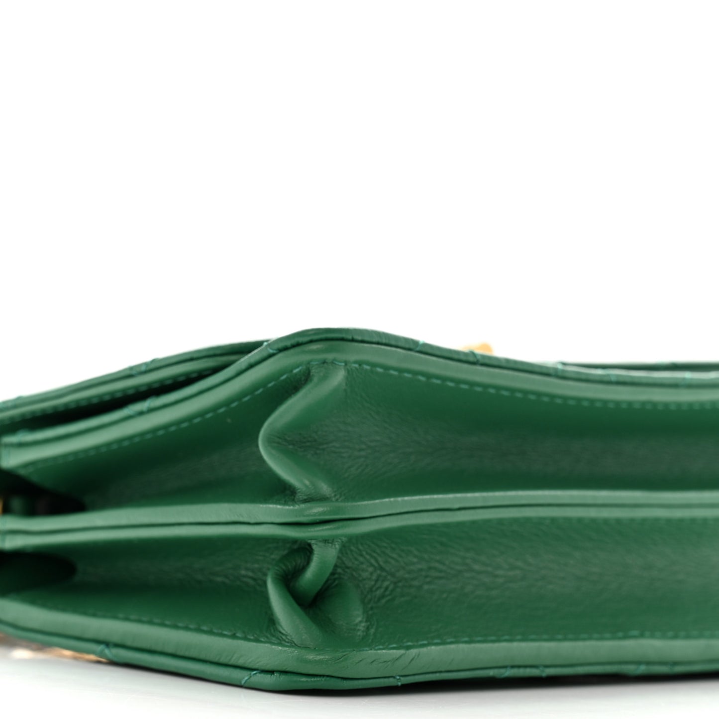 Aged Calfskin Quilted Mini Reissue Wallet On Chain WOC Green