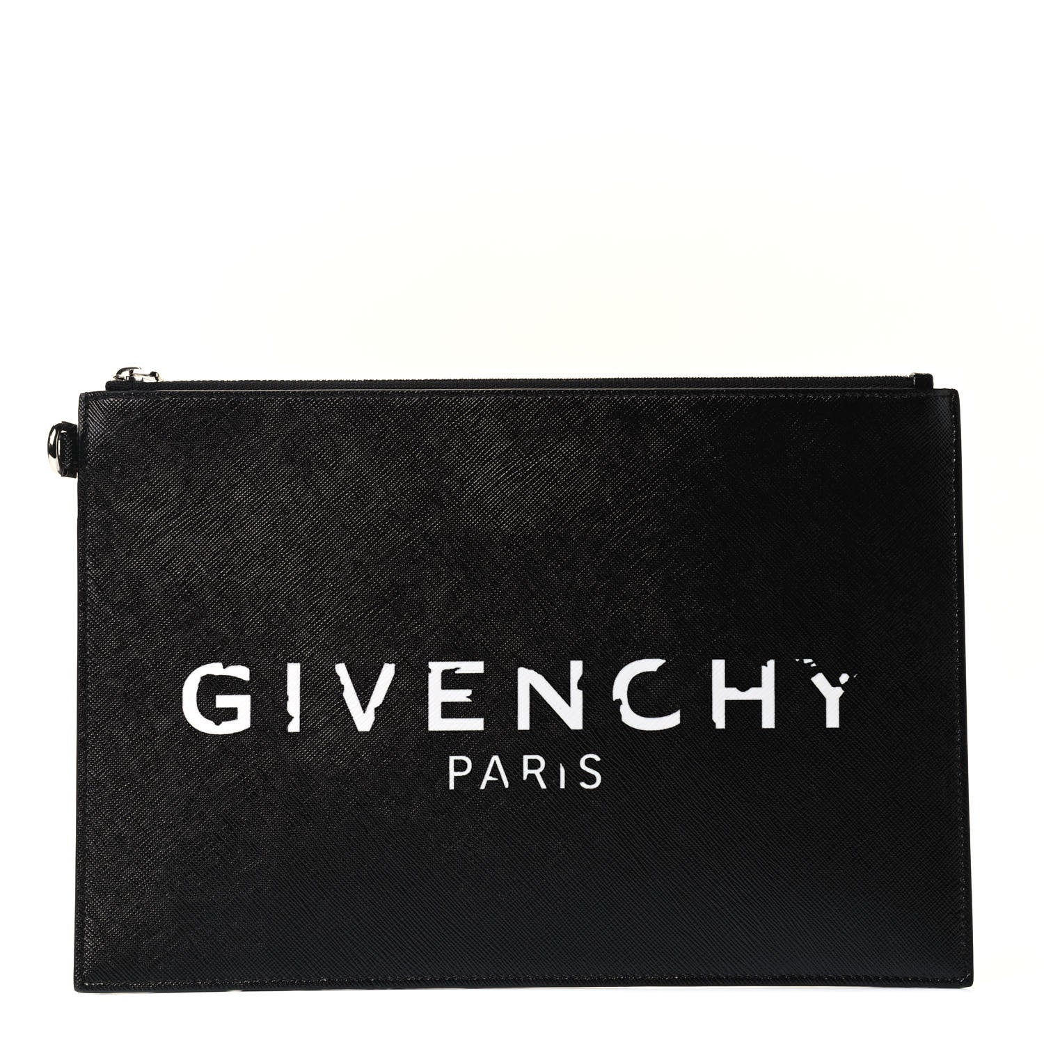 Givenchy Textured Coated Canvas Iconic Prints Flat Medium Clutch Bag Black 1 of 4