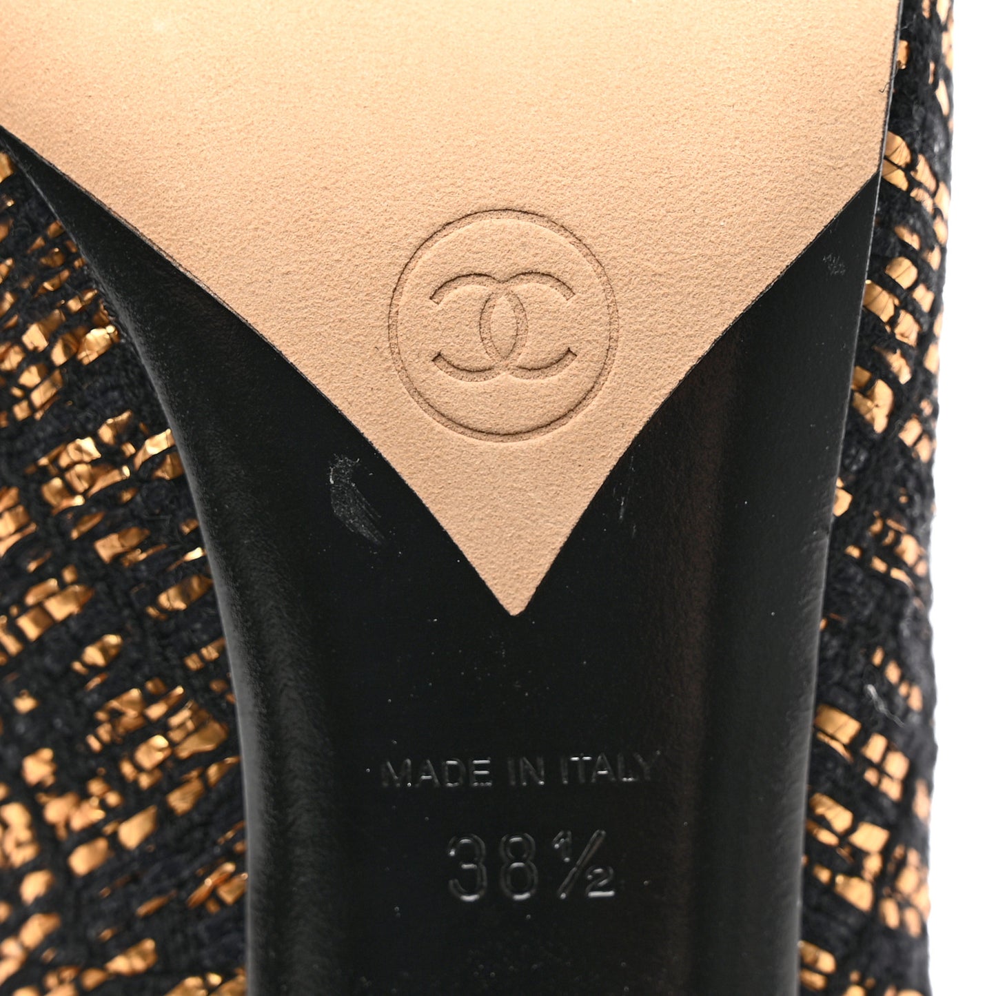 Tweed CC Pumps 38.5 Black Gold