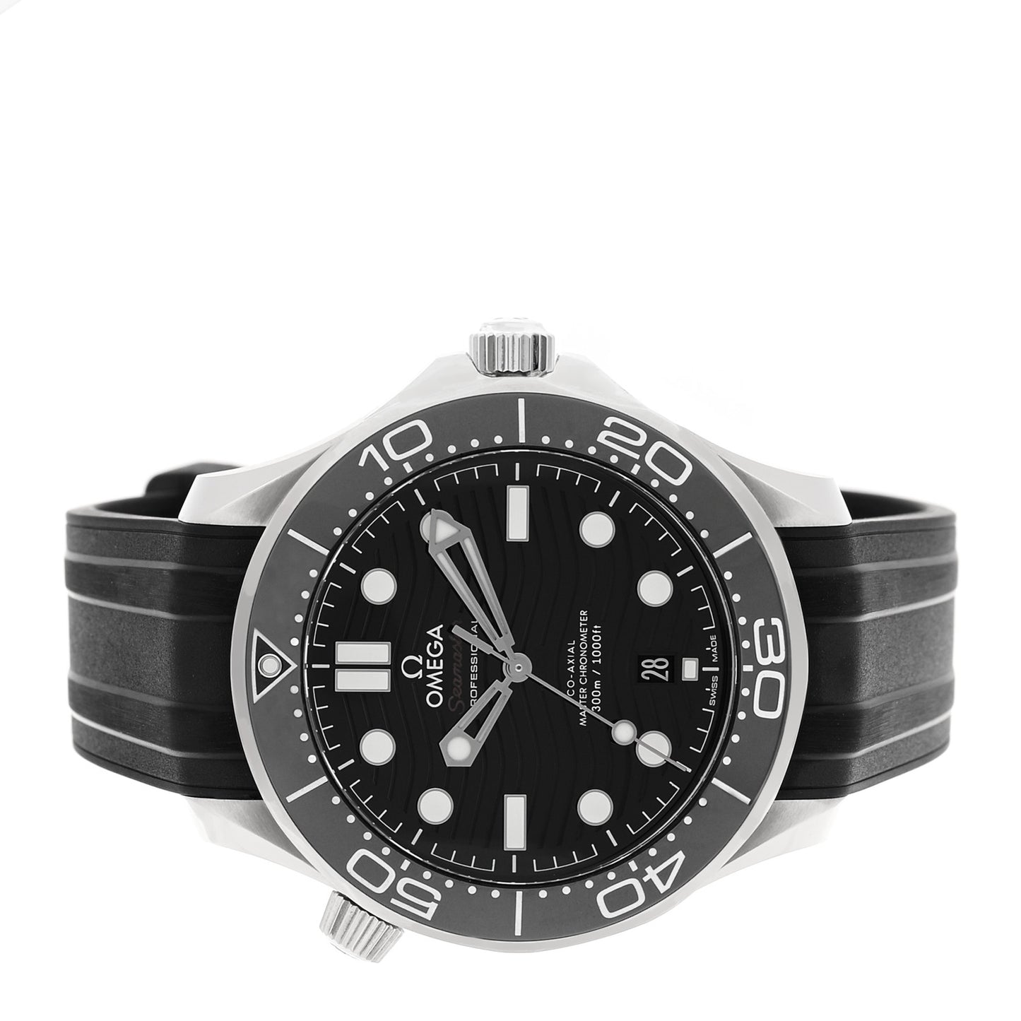 Stainless Steel Rubber 42mm Seamaster Diver 300M Co-Axial Master Chronometer Automatic Watch Black 210.32.42.20.01.001