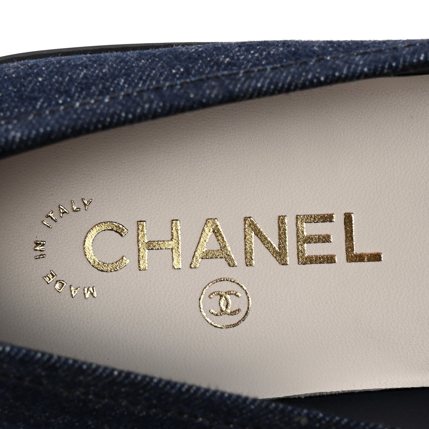 Denim CC Turnlock Loafers 41.5 Dark Blue