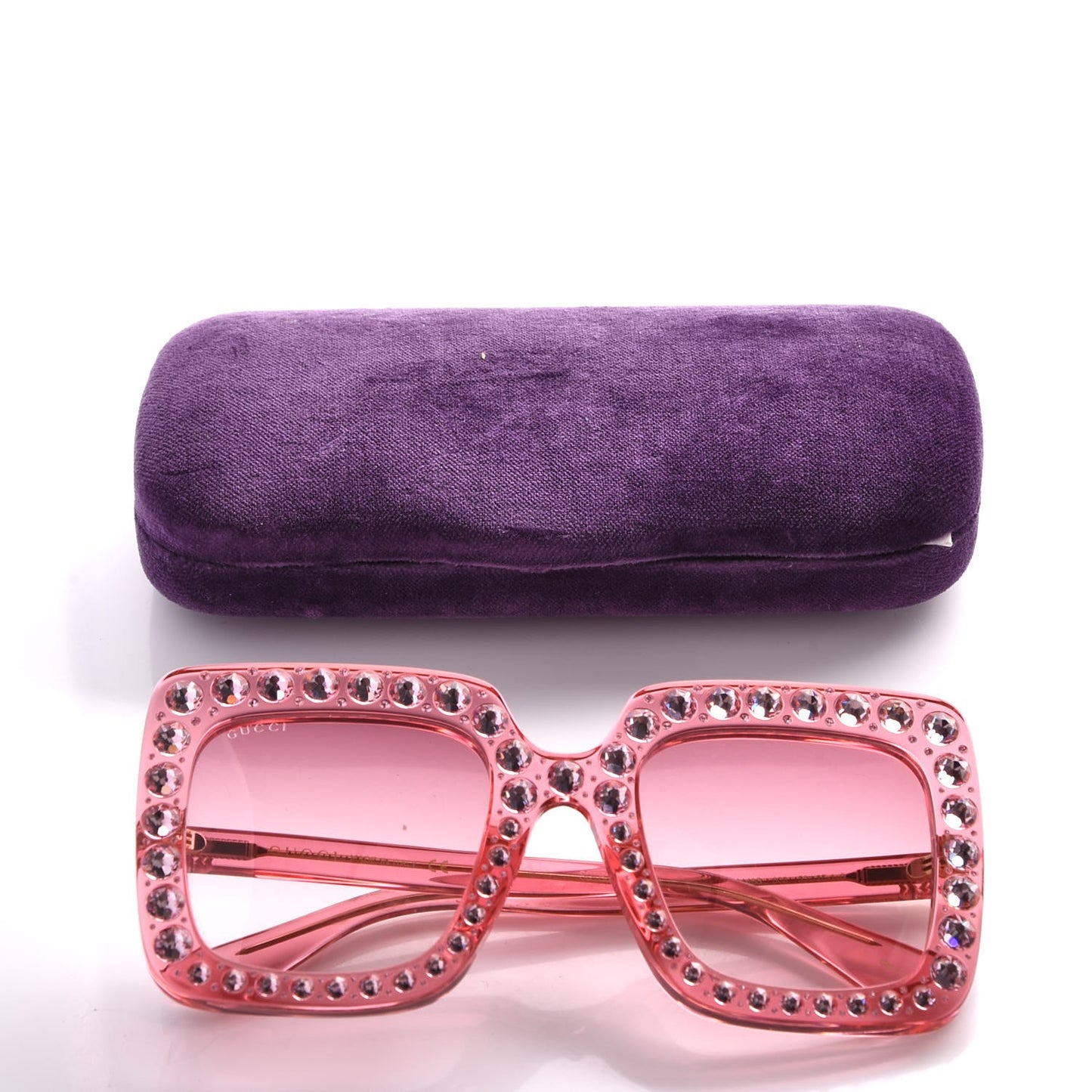 Acetate Crystal Oversize Sunglasses GG0148S Pink