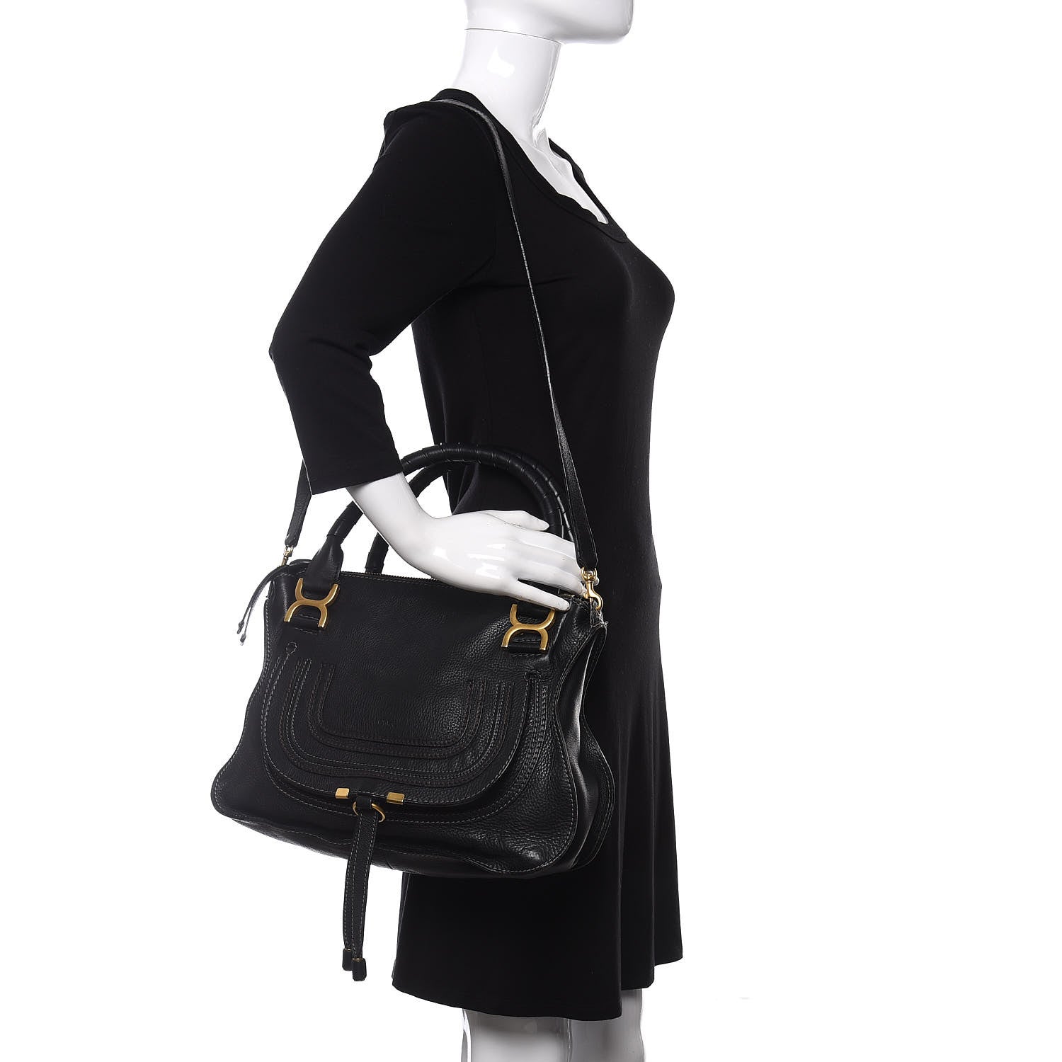 Chloe Calfskin Medium Marcie Satchel Black 3 of 10