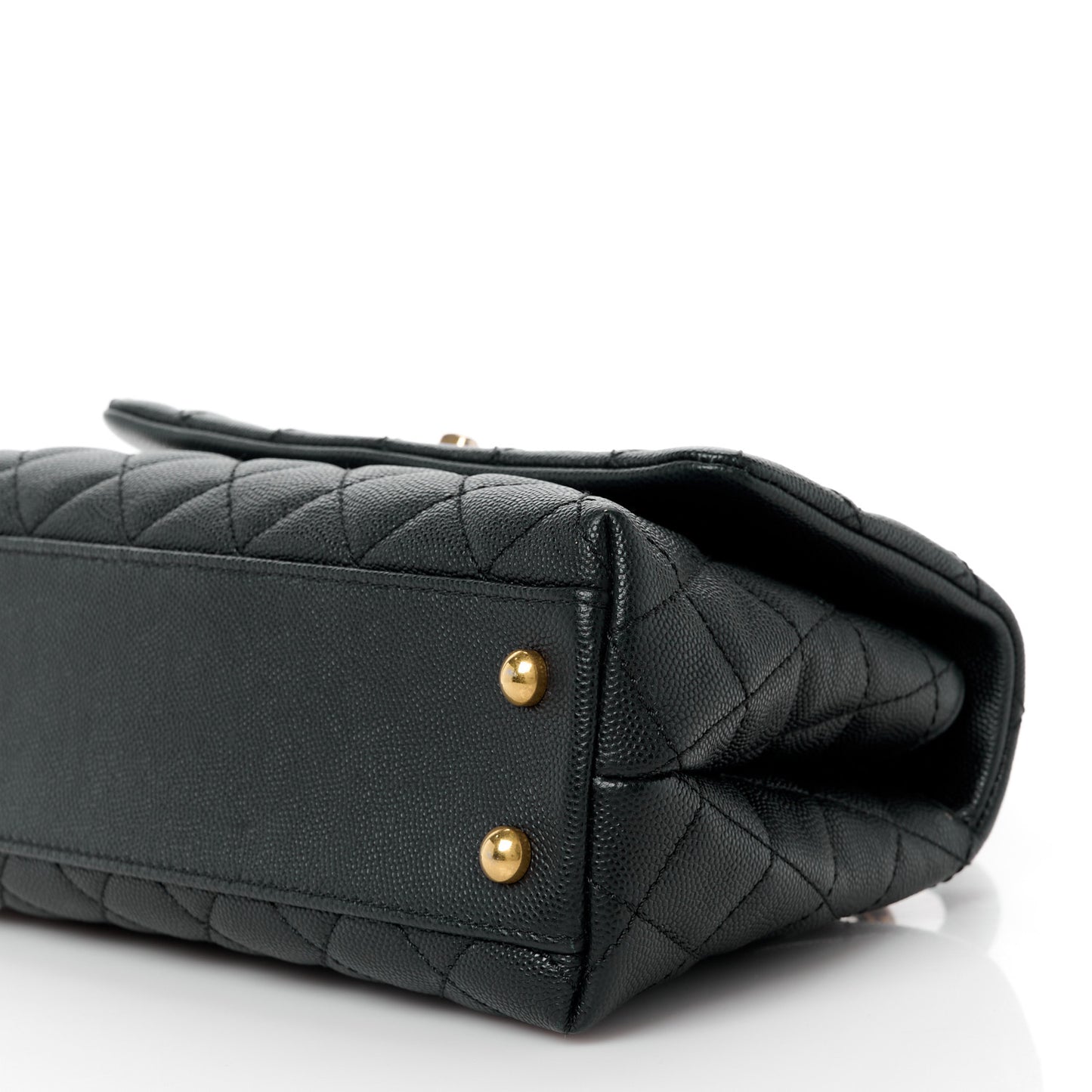 Caviar Quilted Mini Coco Handle Flap Black