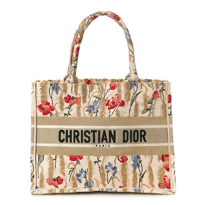 Christian Dior Canvas Embroidered Medium Hibiscus Book Tote Beige Multicolor 1 of 10