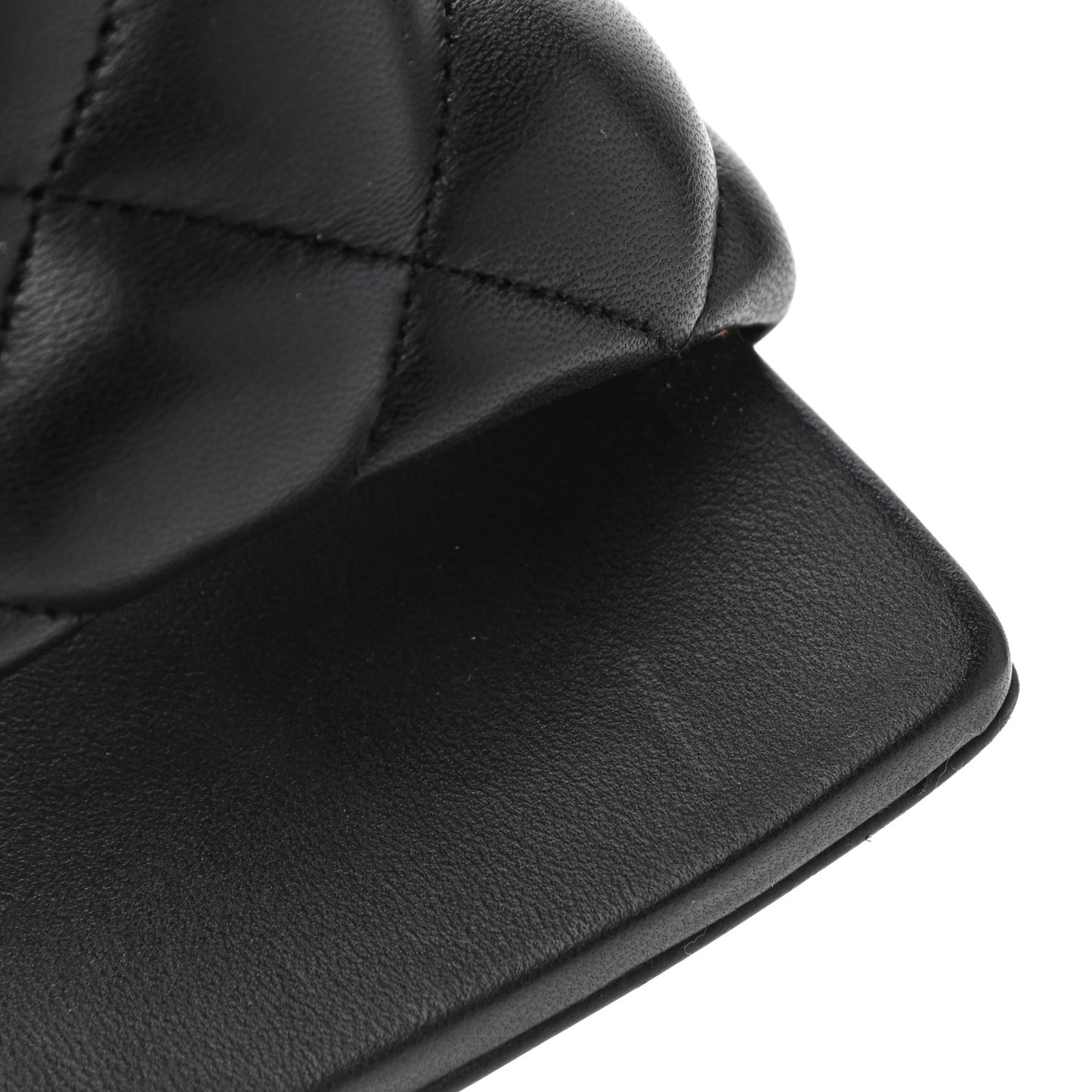 Nappa Matelasse Padded Mule Sandals 35 Black