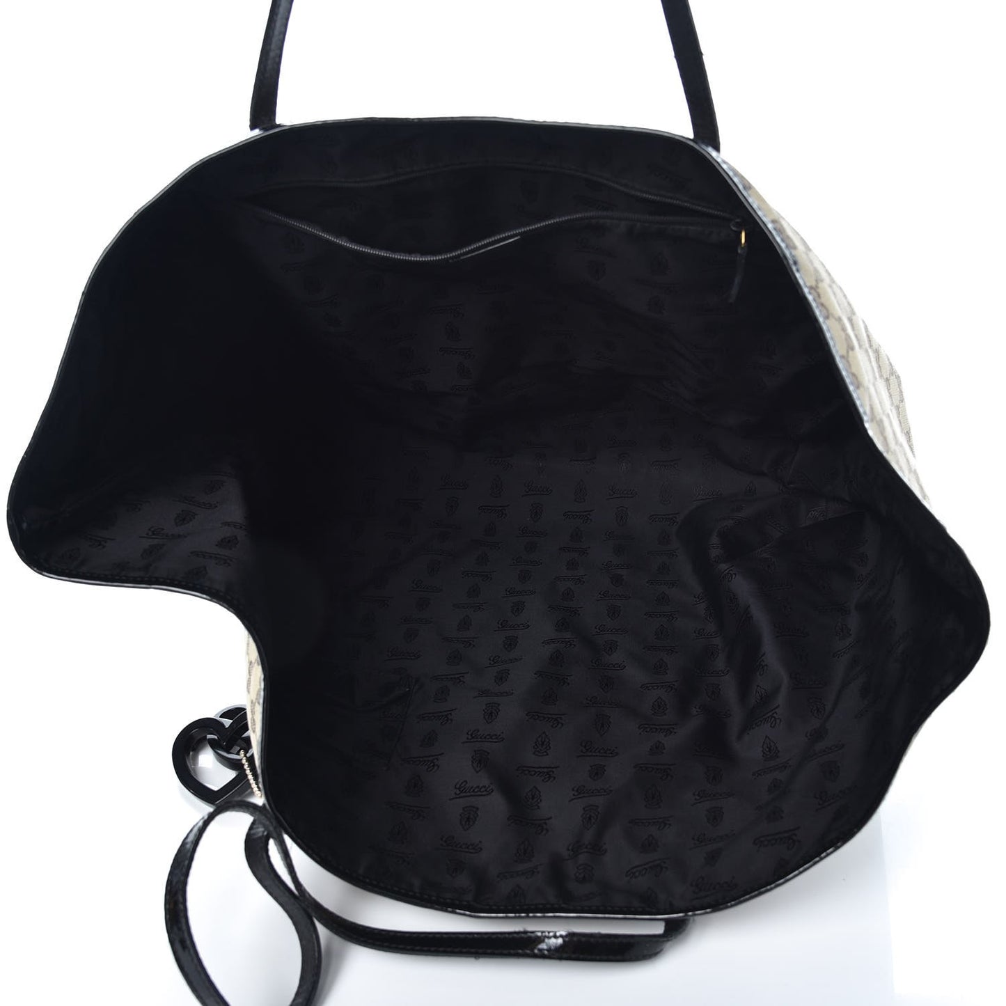 Monogram Patent Trim Tote Black