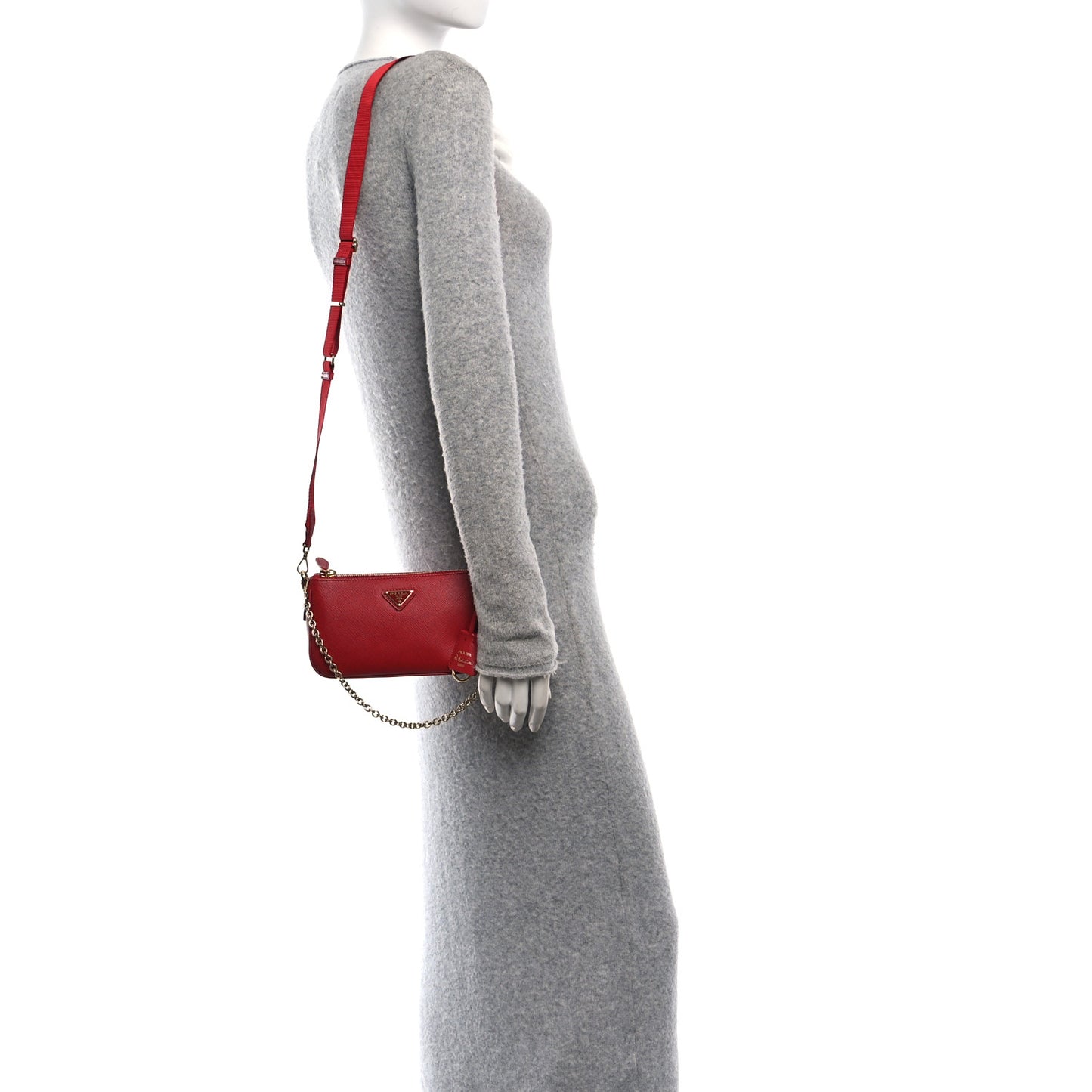 Saffiano Lux Re-Edition 2000 Shoulder Bag Fuoco