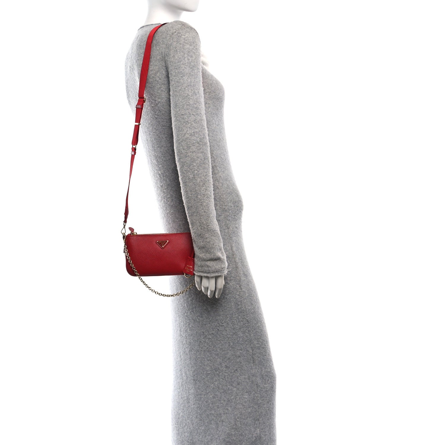 Prada Saffiano Lux Re-Edition 2000 Shoulder Bag Fuoco 2 of 12