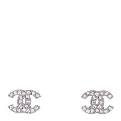 Chanel Crystal Mini Timeless CC Earrings Silver 1 of 4