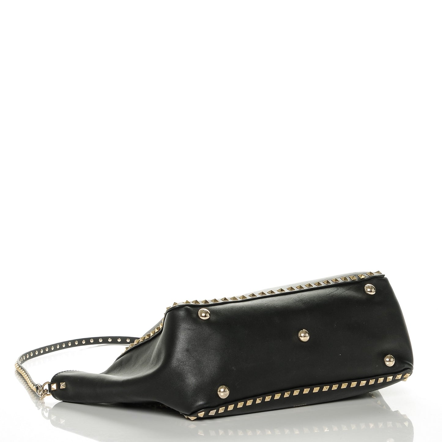 Vitello Medium Rockstud Tote Black