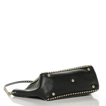 Valentino Garavani Vitello Medium Rockstud Tote Black 4 of 10