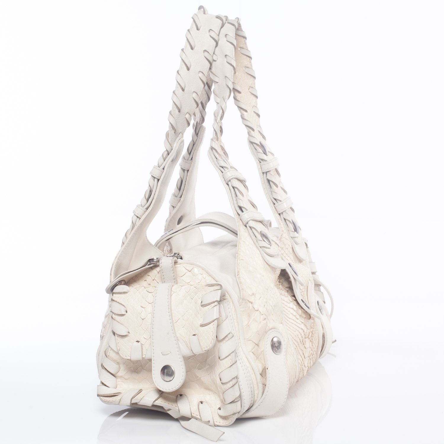 Chloe Python Silverado Shoulder Bag White 35623 – FASHIONPHILE