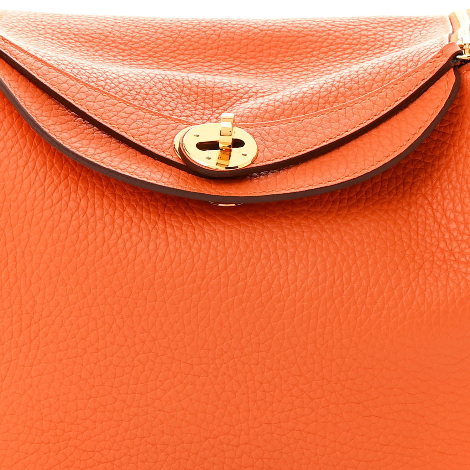 Hermes Taurillon Clemence Lindy 26 Orange 8 of 13