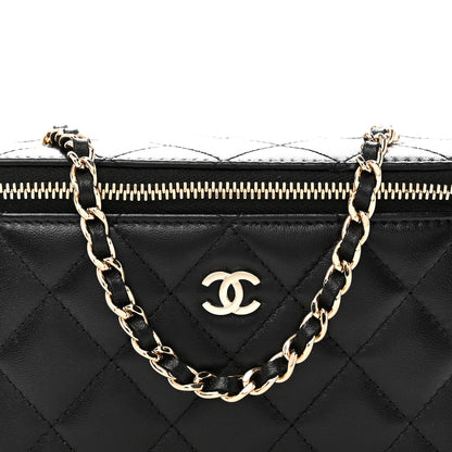 Chanel Lambskin Quilted Small Vanity Case With Chain Black 8 of 11