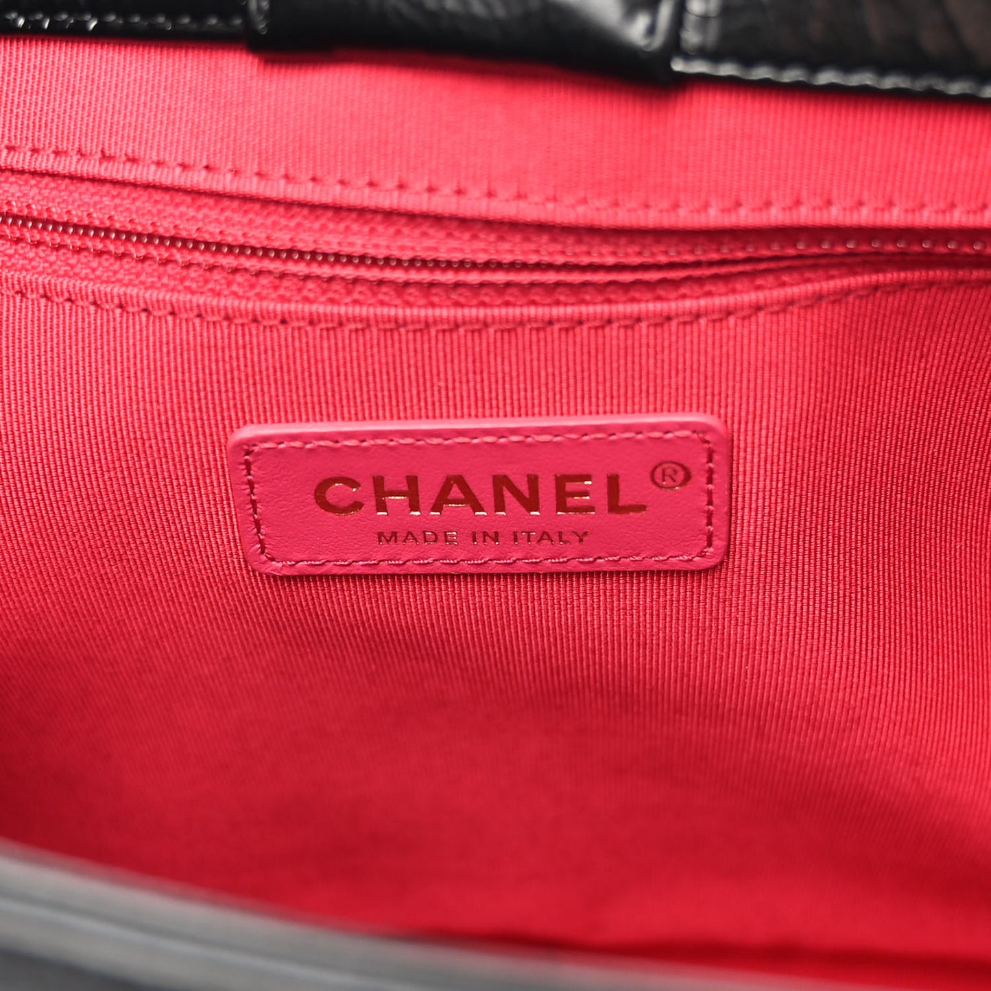 Shiny Aged Calfskin Shopping Bag Black