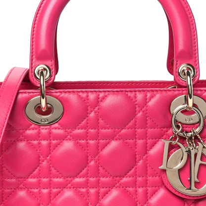 Christian Dior Lambskin Cannage Medium Lady Dior Fuchsia 8 of 10