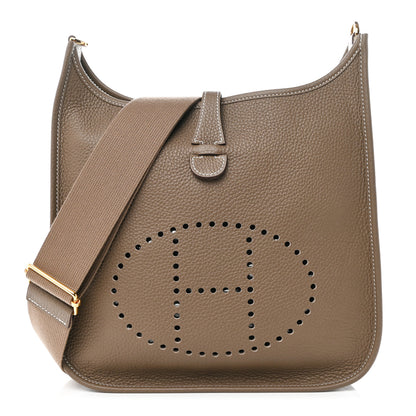 Hermes Taurillon Clemence Evelyne III PM Etoupe 1 of 11