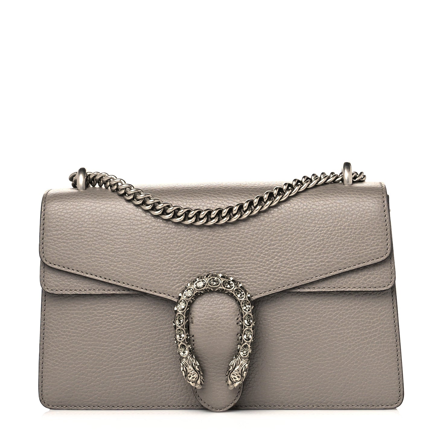 Pebbled Calfskin Small Dionysus Shoulder Bag Dusty Grey