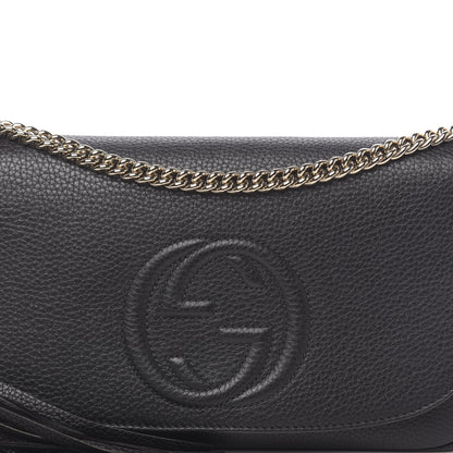 Gucci Pebbled Calfskin Medium Soho Flap Crossbody Black 21 of 22
