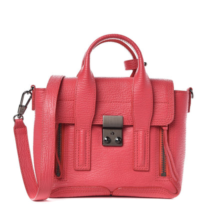 3.1 Phillip Lim 3.1 Textured Calfskin Mini Pashli Satchel Raspberry 1 of 7